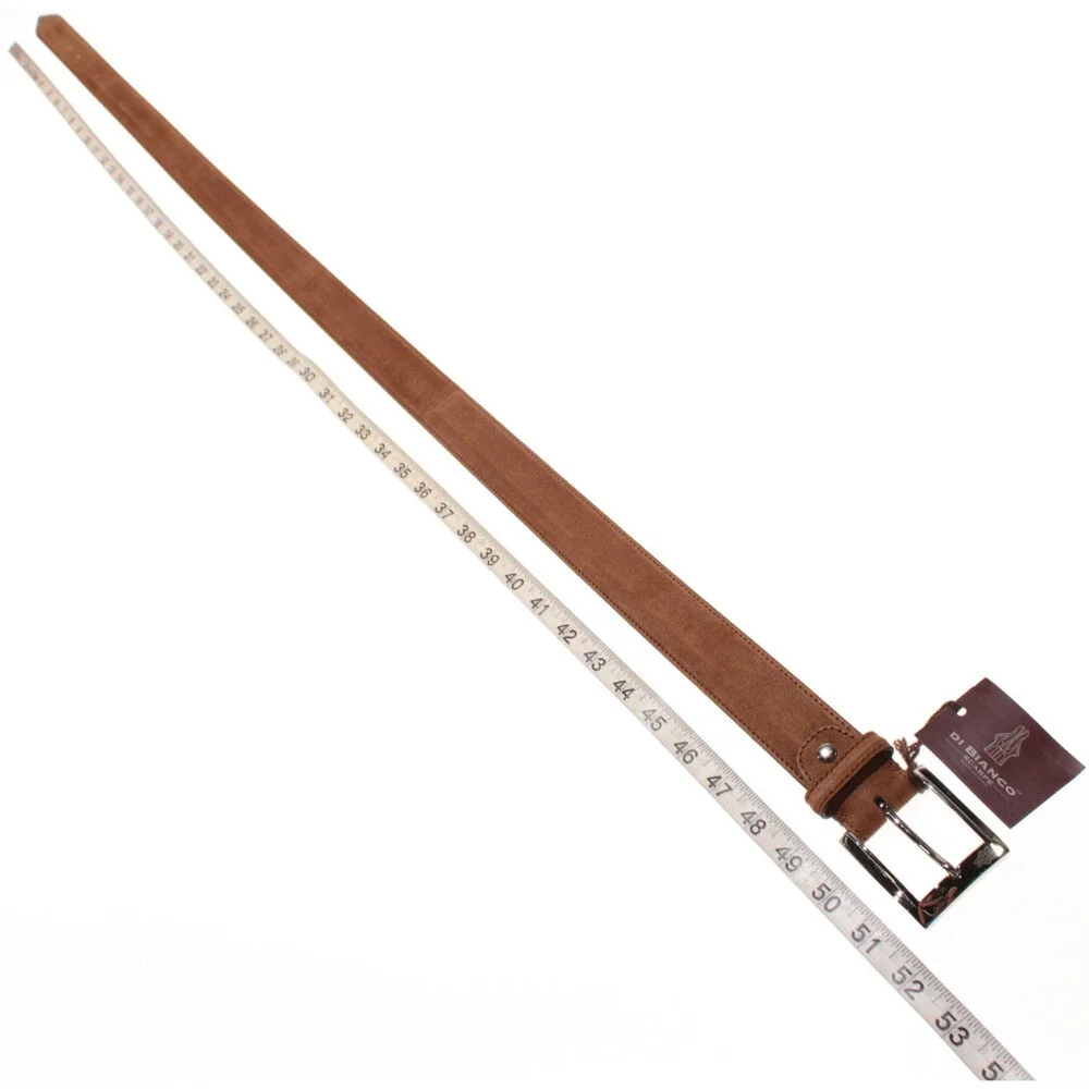 Di Bianco NWT Cut to Size Dress Belt In Solid Brown Suede Leather One Size